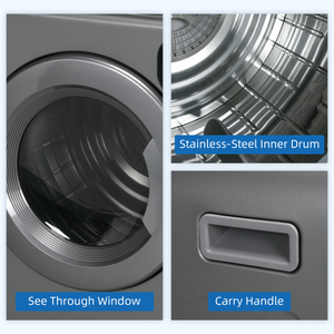 HOMCOM 6kg Vented Tumble Dryer with 7 Dry Programmers for Small Spaces Grey HOMCOM