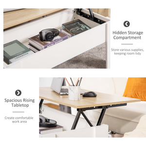 HOMCOM Lift Top Coffee Table w/Storage Compartment, Living Room Center Table Unbranded
