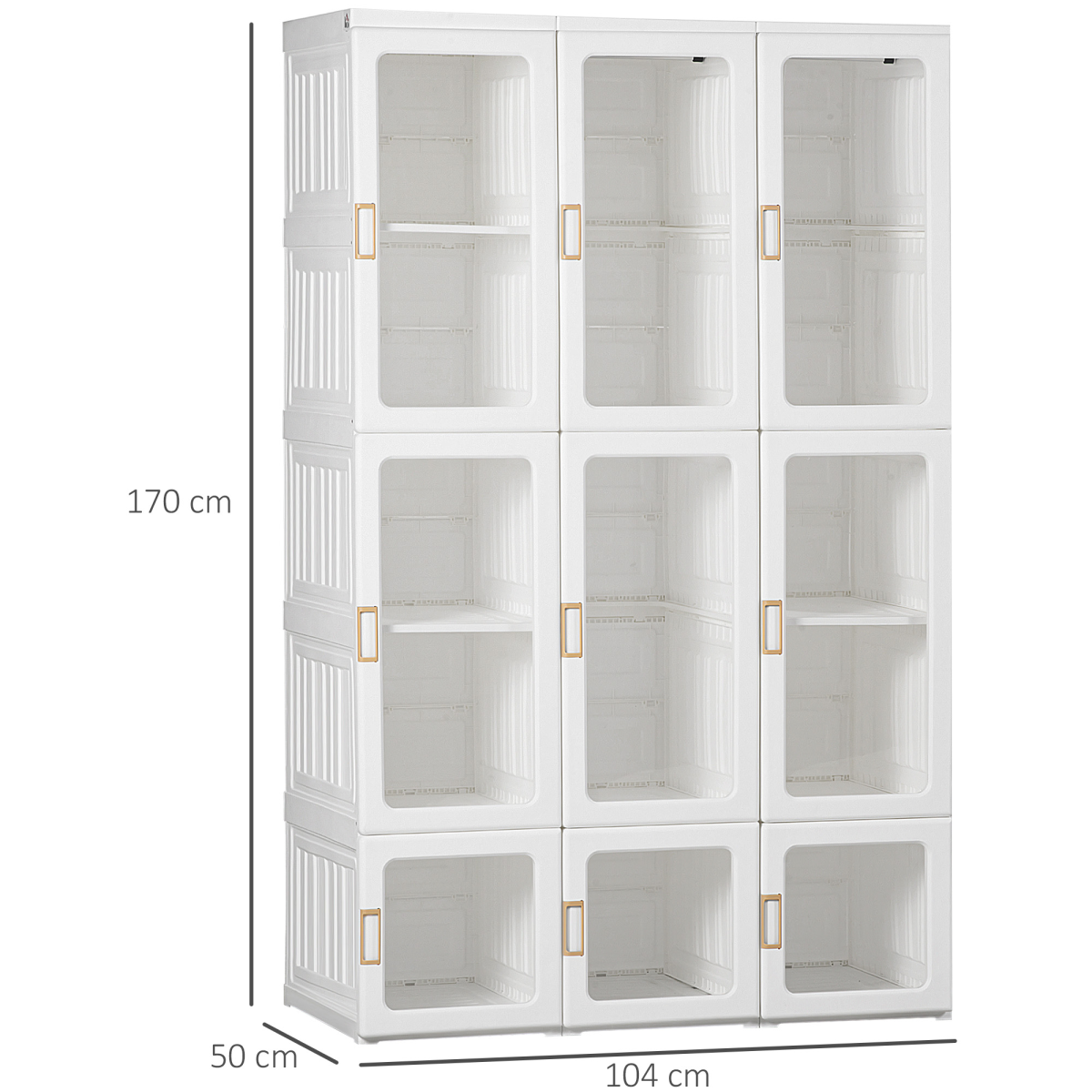 HOMCOM Portable Wardrobe, Clothes Organiser with Hanging Rods, White HOMCOM