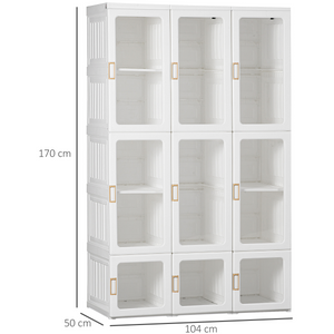 HOMCOM Portable Wardrobe, Clothes Organiser with Hanging Rods, White HOMCOM
