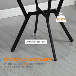 Industrial Dining Table with Round Top Steel Legs for Kitchen Dining Room Brown Unbranded