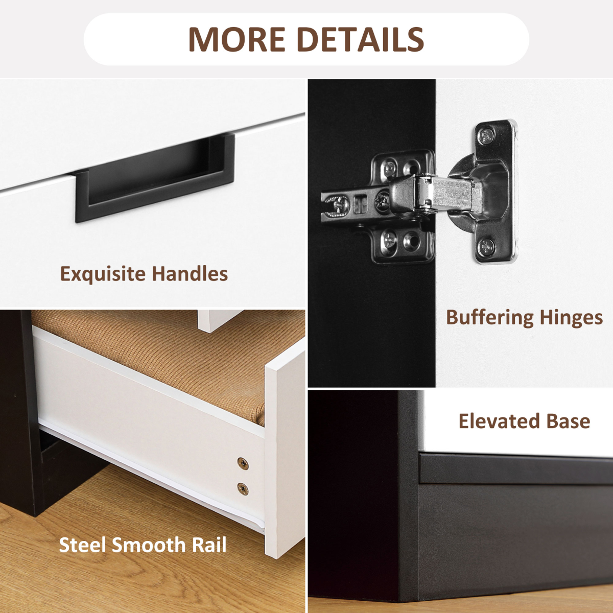 2 Door Wardrobe Modern Wardrobe with 3 Drawer and Hanging Rod for Bedroom White HOMCOM