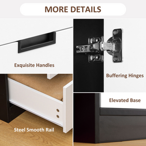 2 Door Wardrobe Modern Wardrobe with 3 Drawer and Hanging Rod for Bedroom White HOMCOM
