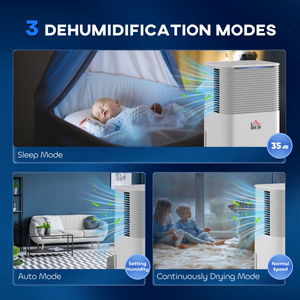 10L/Day 2000ML Portable Quiet Dehumidifier Home Laundry Room Electric Moisture HOMCOM