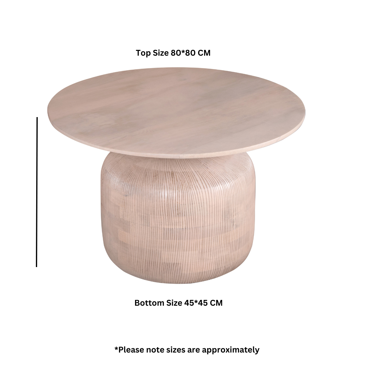 Valencia Cane & Mango Wood Round Coffee Table Indian Hub