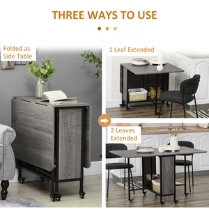 Mobile Drop Leaf Table Folding Kitchen Table Extendable Dining Table HOMCOM