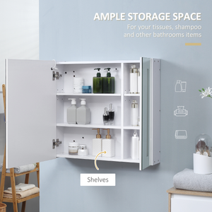 kleankin LED Illuminated Mirror Cabinet  Lights, Touch Switch, for Bathroom Unbranded