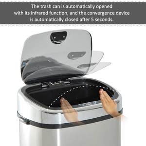 Sensor Bin 68 L Dustbin Stainless Steel Automatic Silver Dust-Silver HOMCOM