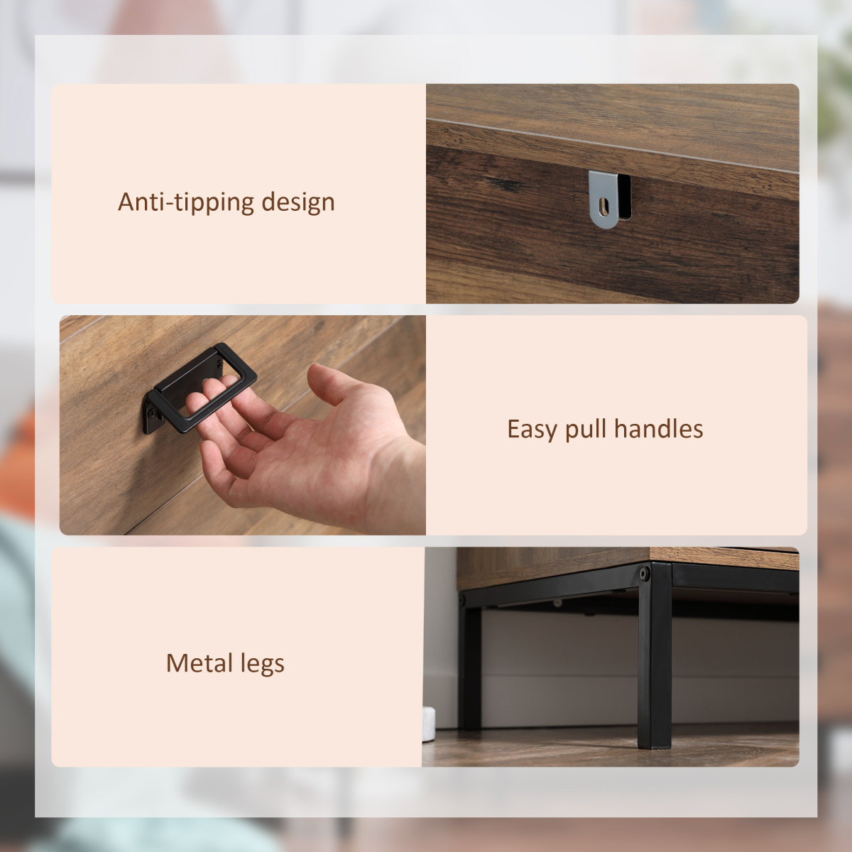 Chest of Drawers, 4 Drawer Unit Storage Chest Bedroom Living Room Unbranded