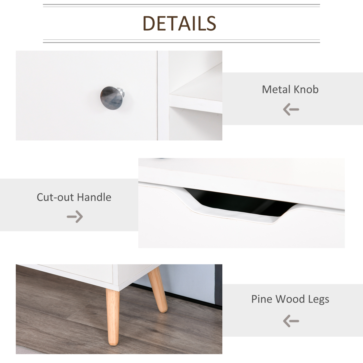 Modern TV Stand  Storage Shelf Media Console Table Entertainment Center Homcom