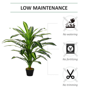 110cm/3.6FT Artificial Dracaena Tree Decorative Plant 40 Leaves Outsunny Unbranded