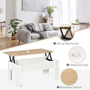 HOMCOM Lift Top Coffee Table w/Storage Compartment, Living Room Center Table Unbranded