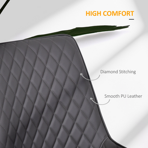 HOMCOM Set Of 2 Quilted PU Leather Dining Chairs w/ Metal Frame 4 Legs Grey HOMCOM