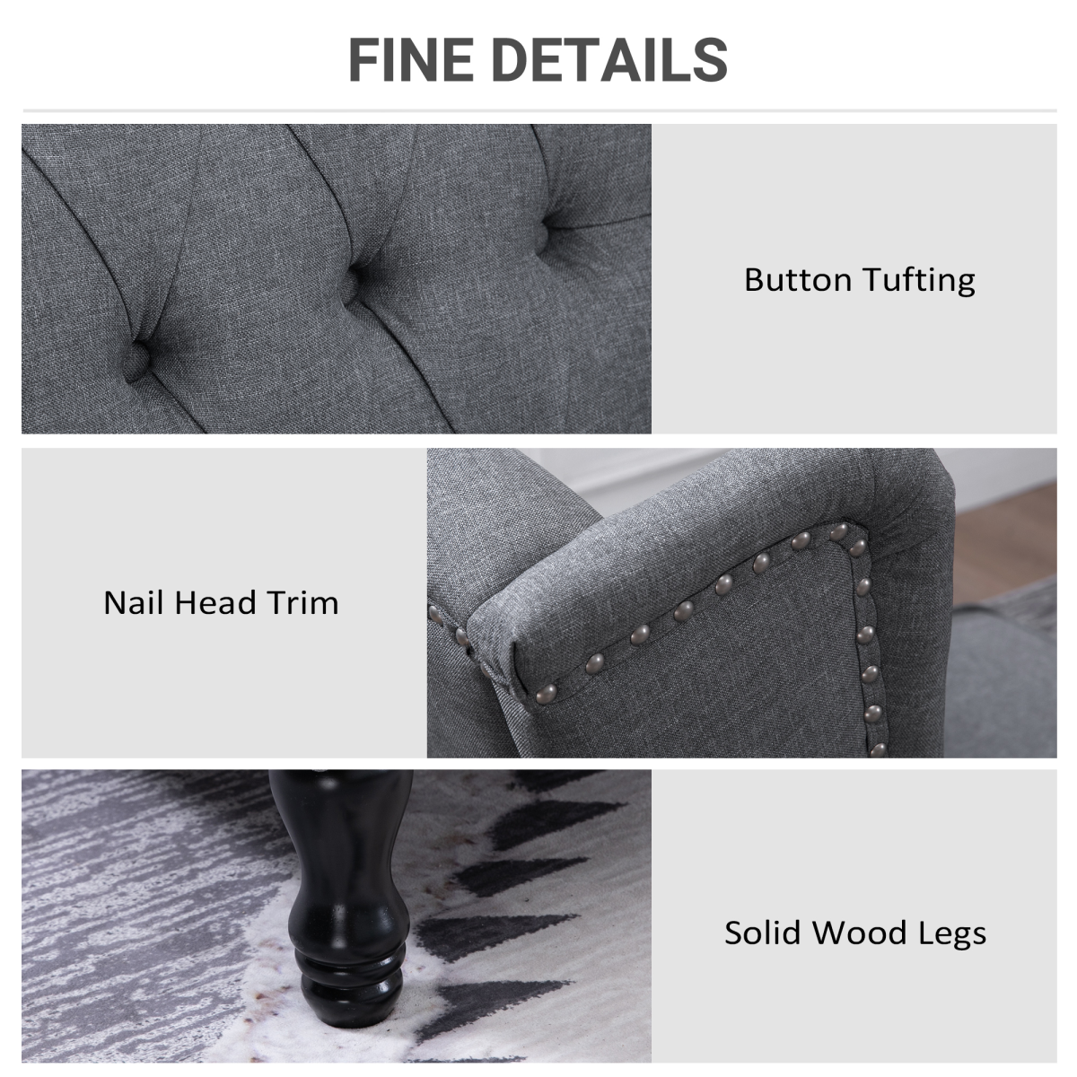 Recliner Armchair for Living Room Fabric Reclining Chair w/ Footrest Light Grey HOMCOM