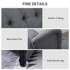 Recliner Armchair for Living Room Fabric Reclining Chair w/ Footrest Light Grey HOMCOM
