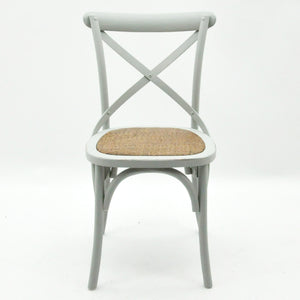 GREY FRENCH CROSS BACK CHAIR L46 x W49 x H88 cm MSL