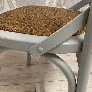 GREY FRENCH CROSS BACK CHAIR L46 x W49 x H88 cm MSL