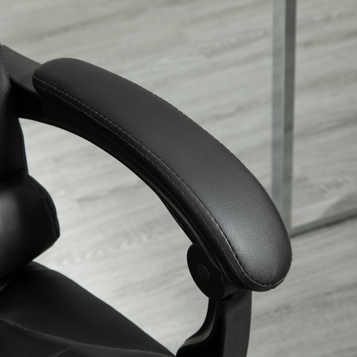 PU Leather Home Office Chair High Back Computer Chair with Swivel Wheels Black HOMCOM
