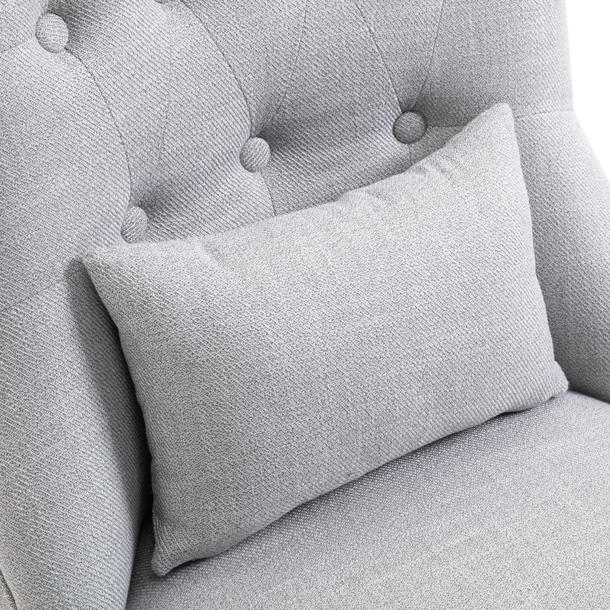 Fabric Single Sofa Dining Chair Upholstered W/ Pillow Solid Wood Leg Living Room HOMCOM