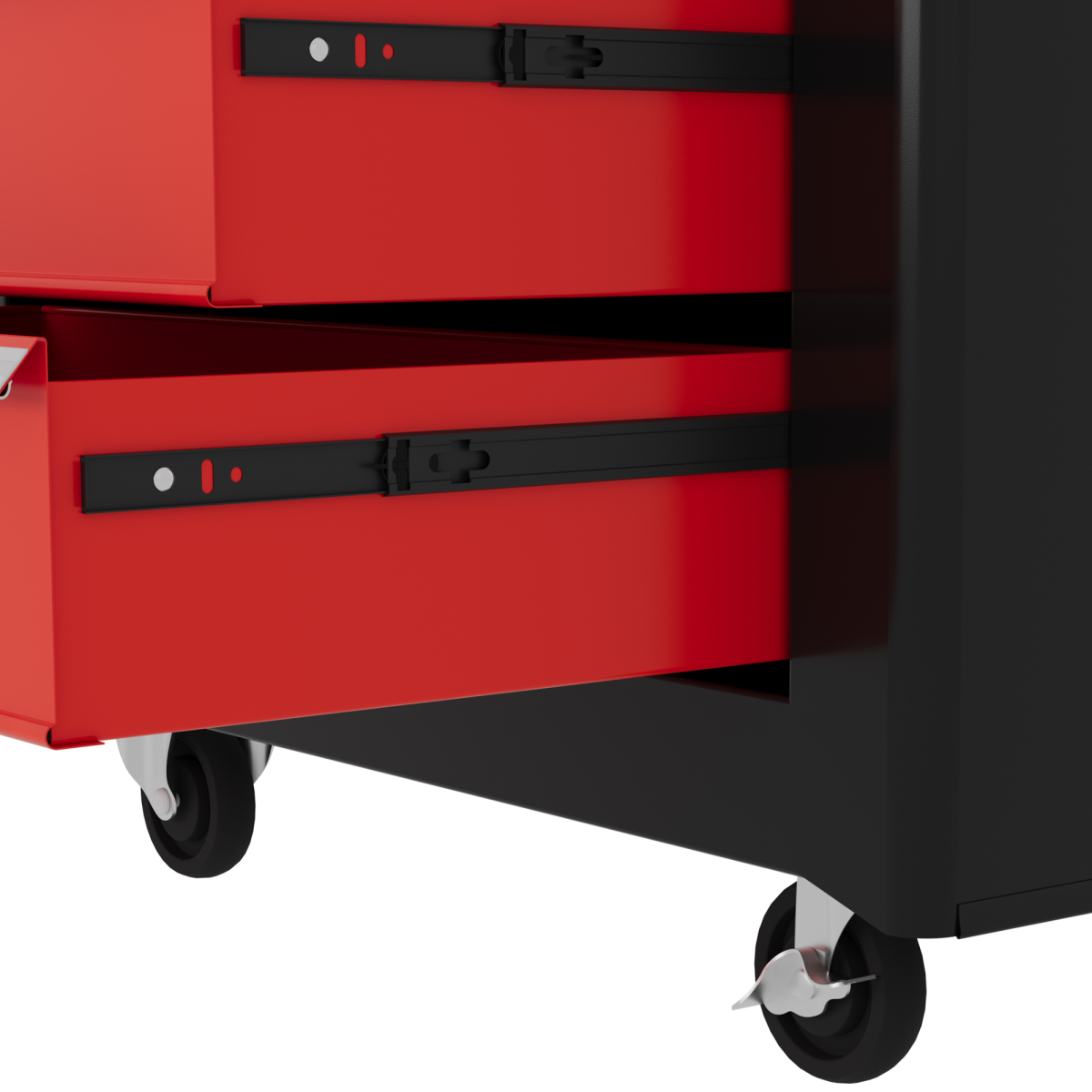 HOMCOM 5-Drawer Tool Chest Steel Lockable Tool Storage Cabinet w/ Wheels Red HOMCOM