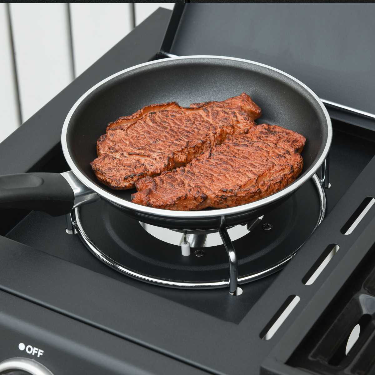 Deluxe Gas Burner Barbecue Grill 3+1 Burner BBQ Trolley 110x50x100cm Outsunny