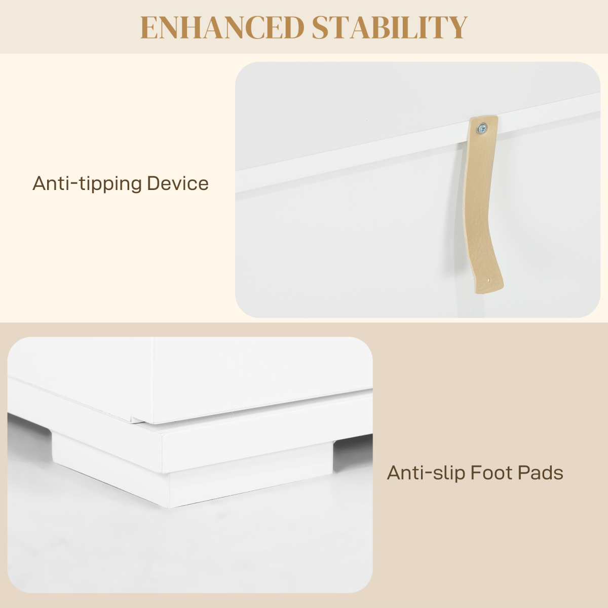 HOMCOM LED Sideboard, High Gloss Storage Cabinet with 4 Drawers, White HOMCOM