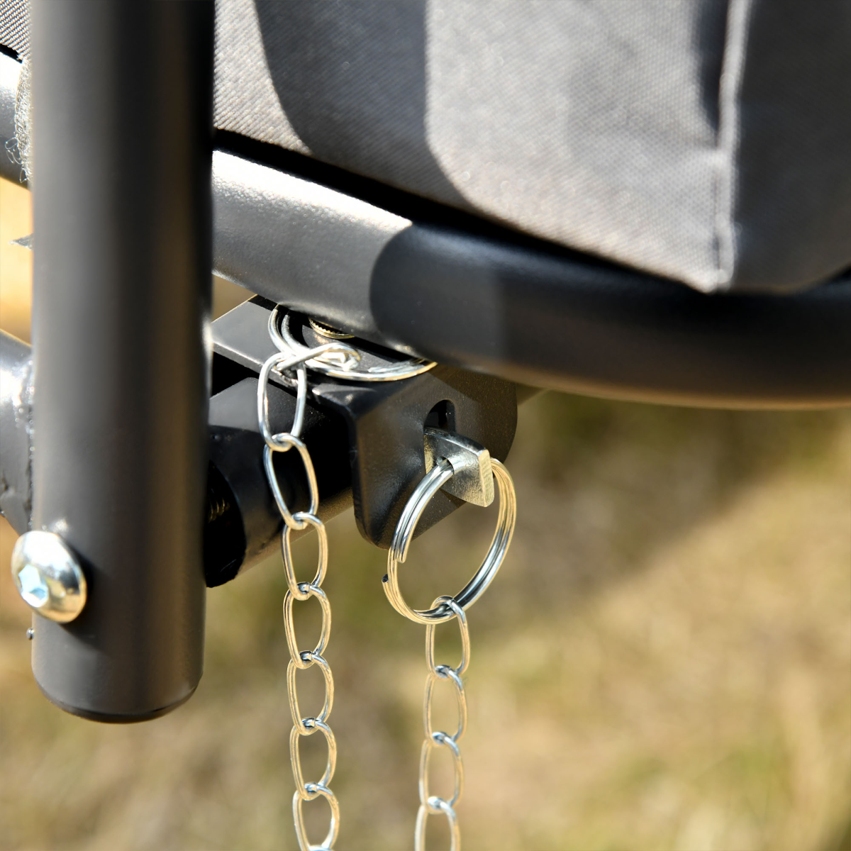 2-in-1 Patio Swing Chair Lounger 3 Seater Hammock Bed Dark Grey Cushion Outsunny