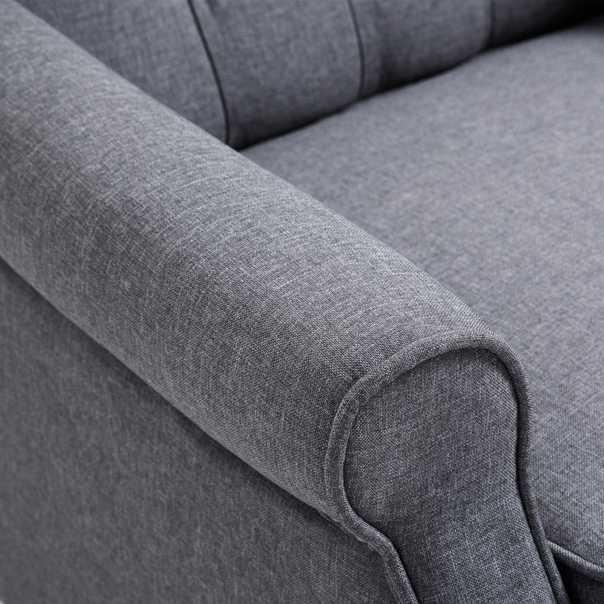 Recliner Armchair for Living Room Fabric Reclining Chair w/ Footrest Light Grey HOMCOM