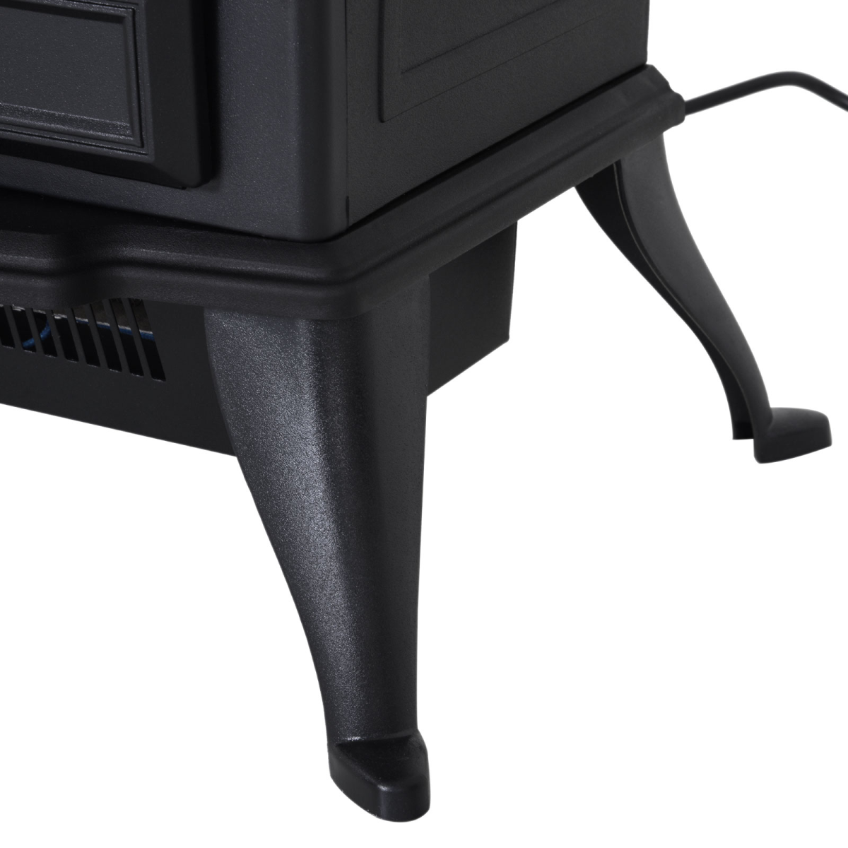 1850W Flame Effect Electric Free Standing Fireplace Fan Log Burning Stove -Black HOMCOM