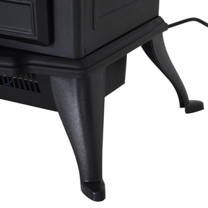 1850W Flame Effect Electric Free Standing Fireplace Fan Log Burning Stove -Black HOMCOM