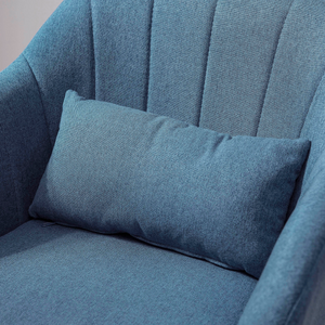 HOMCOM Stylish Retro Linen Swivel Tub Chair Steel Frame Cushion Seat Blue HOMCOM