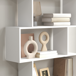 Particle Board 6-Tier Asymmetrical Shelving Unit White HOMCOM