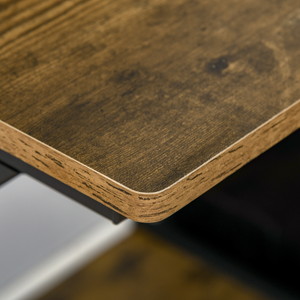 Computer Desk with Monitor Shelf and Storage, R Shaped Brown HOMCOM