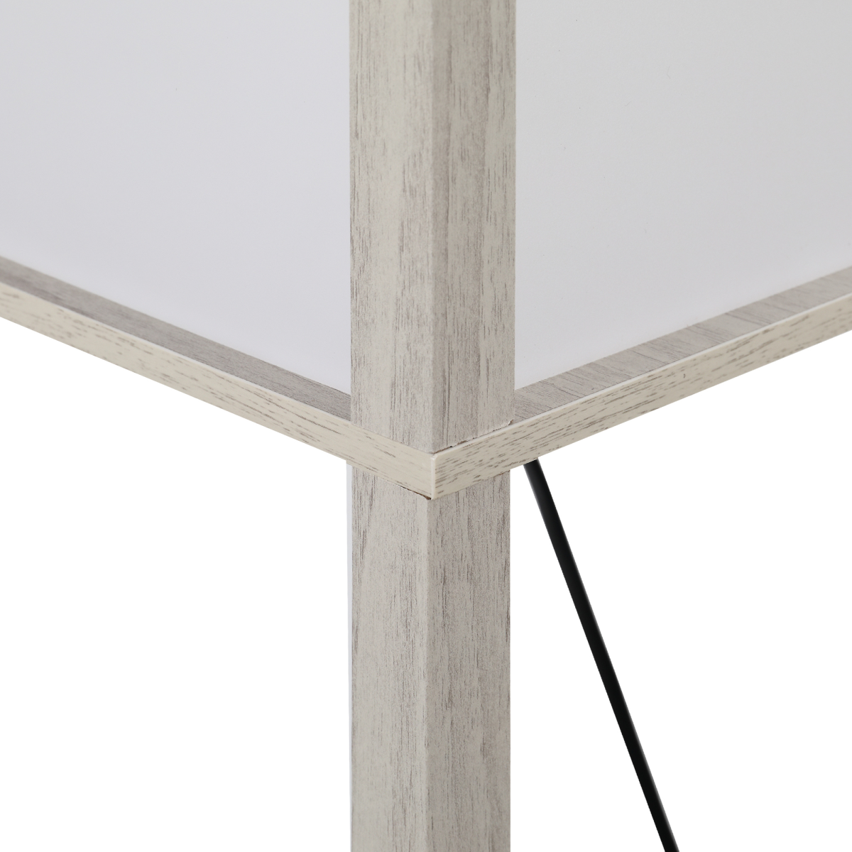 4-Tier Floor Lamp, Floor Light with Storage Shelf White and Oak 3-Tier HOMCOM