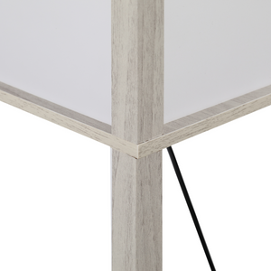 4-Tier Floor Lamp, Floor Light with Storage Shelf White and Oak 3-Tier HOMCOM