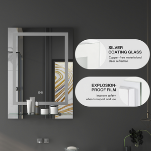 kleankin Dimmable Bathroom Mirror with LED Lights, 3 Colours, Defogging Film kleankin
