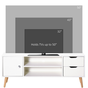 Modern TV Stand  Storage Shelf Media Console Table Entertainment Center Homcom