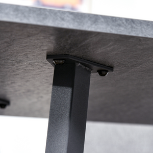 Modern Rectangular Dining Table with Metal Legs Indoor, Dark Grey Unbranded