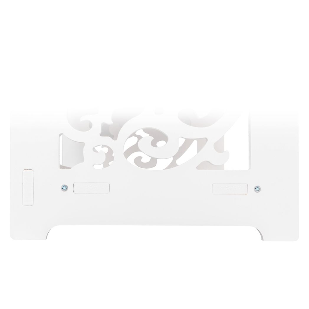 Wood-plastic Board Four Tiers Carved Shoe Rack White A N/A