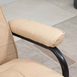 Freestanding Living Room Chair with High Density Cushion and Footrest Cream Unbranded