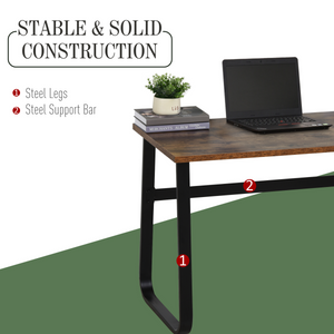 Writing Desk Workstation Center Laptop Table Industrial Design HOMCOM