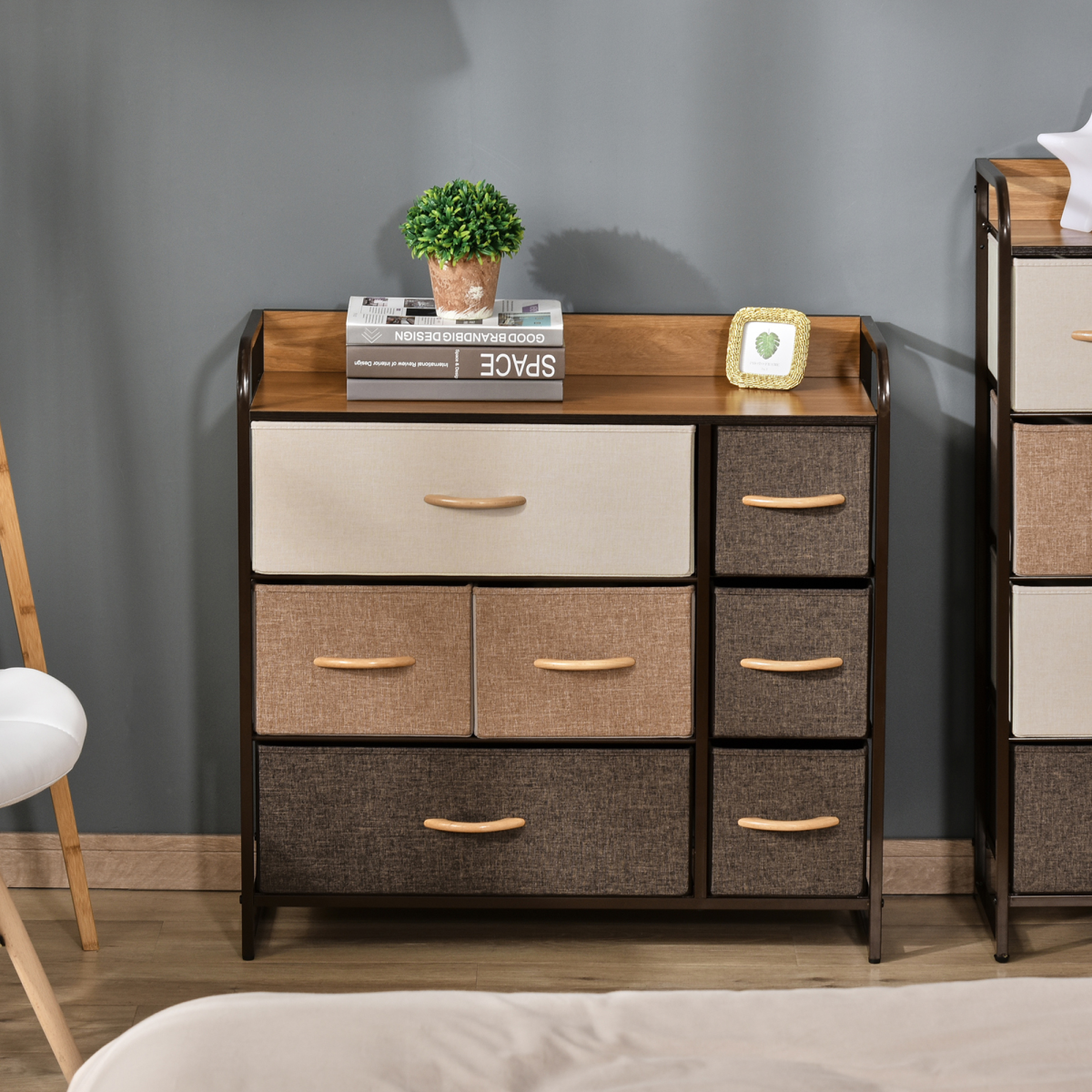 HOMCOM 7-Drawer Dresser, Fabric Chest of Drawers, Storage Organizer Unbranded