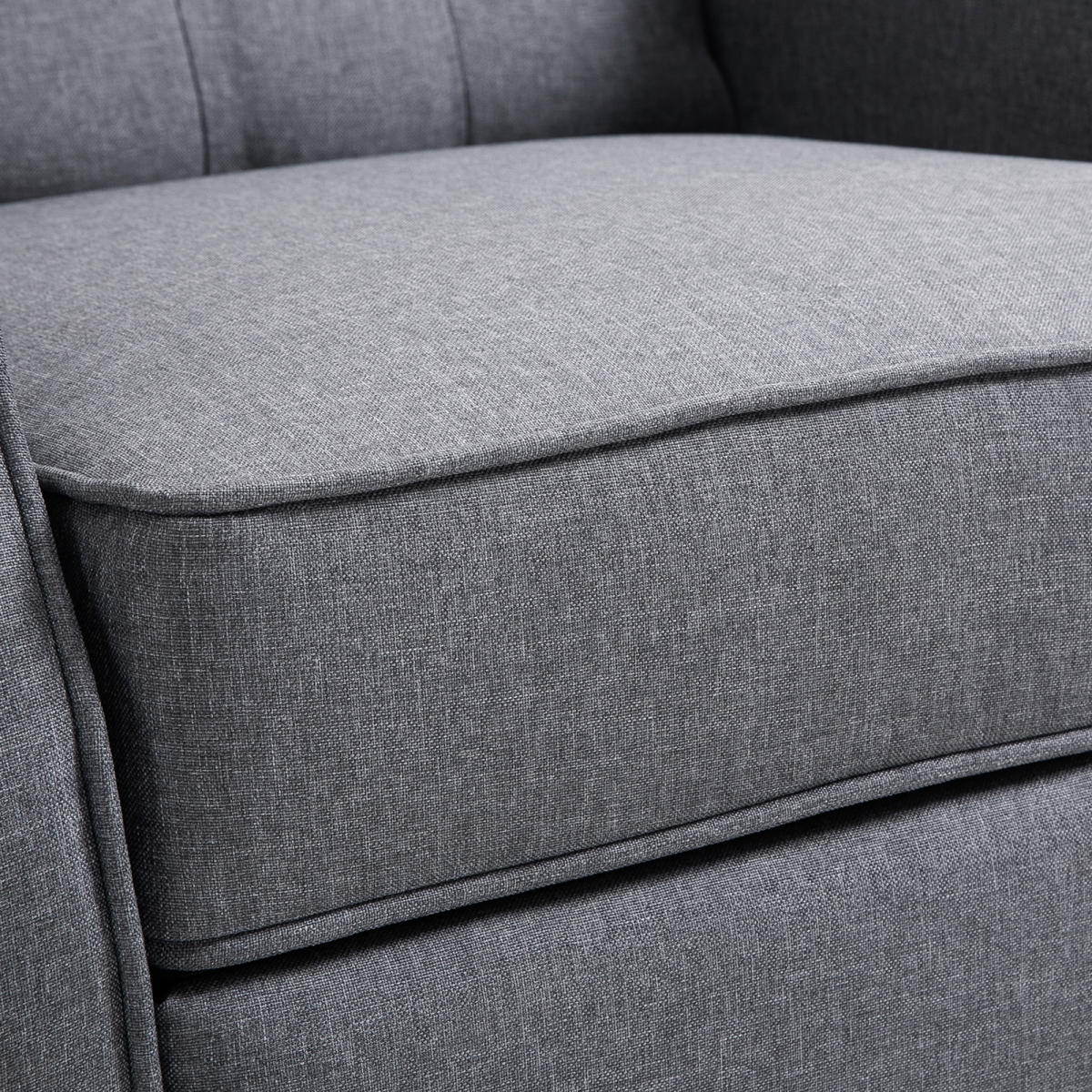 Recliner Armchair for Living Room Fabric Reclining Chair w/ Footrest Light Grey HOMCOM