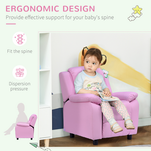 HOMCOM Kids Recliner Armchair Game Chair Sofa Children Seat In PU Leather Unbranded