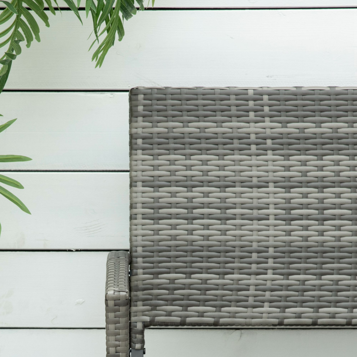 Outsunny Patio Rattan 2 Seater Garden Bench Love Seater Garden Armchair Grey Outsunny