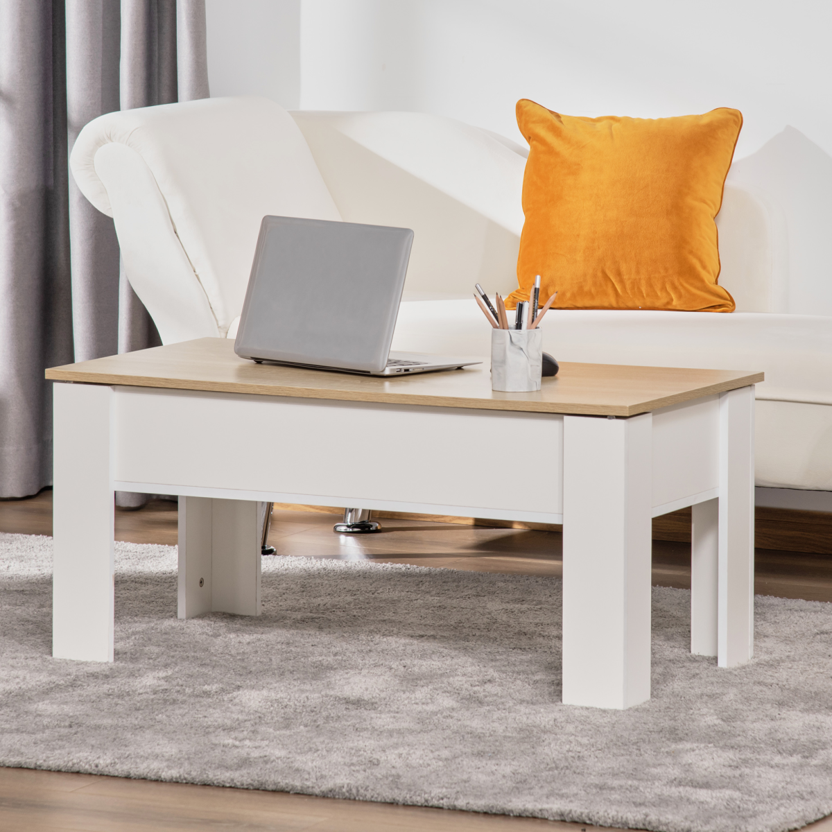 HOMCOM Lift Top Coffee Table w/Storage Compartment, Living Room Center Table Unbranded