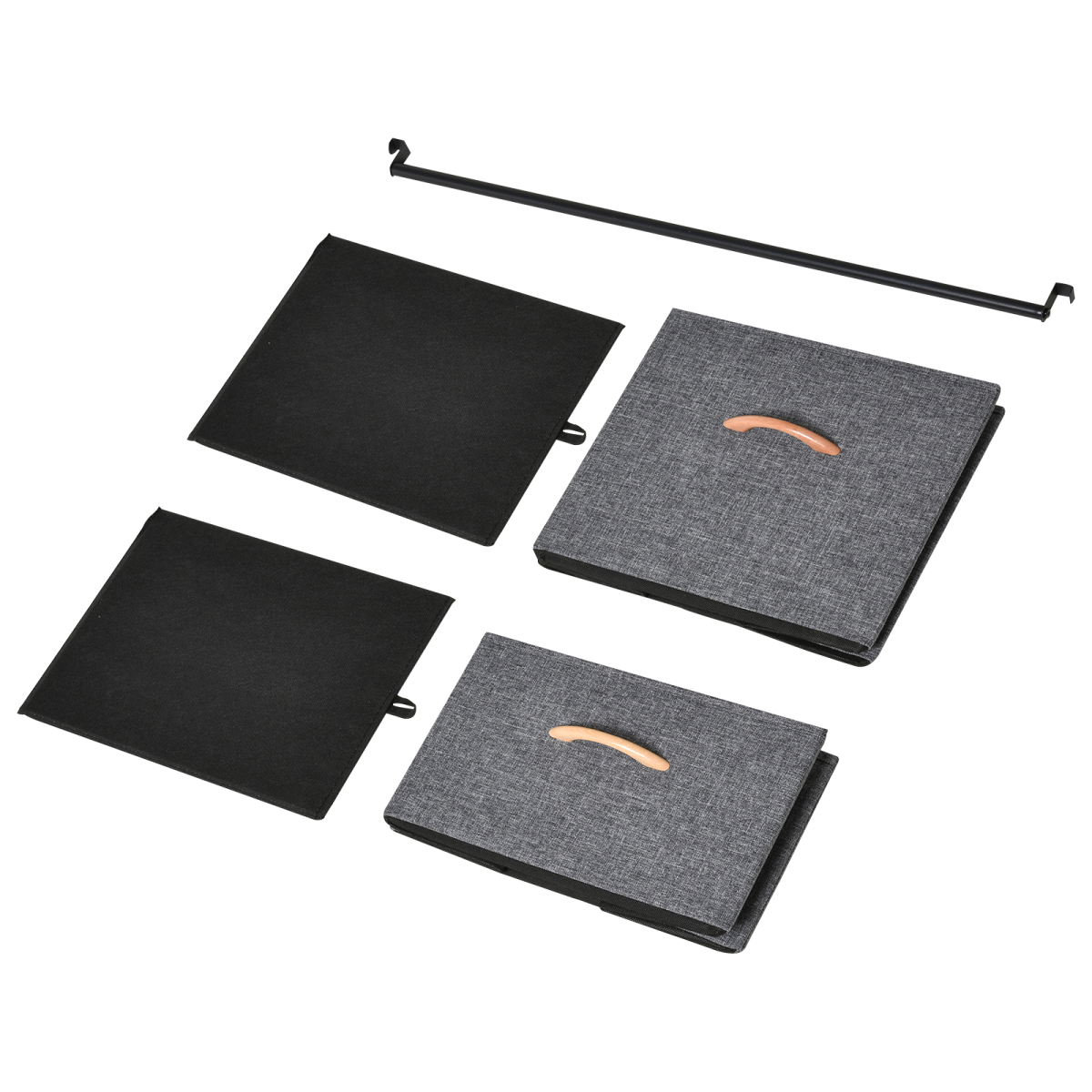 175x83cm Freestanding Clothes Hanger Storage Unit SteelBlack Brown Coat Rack HOMCOM