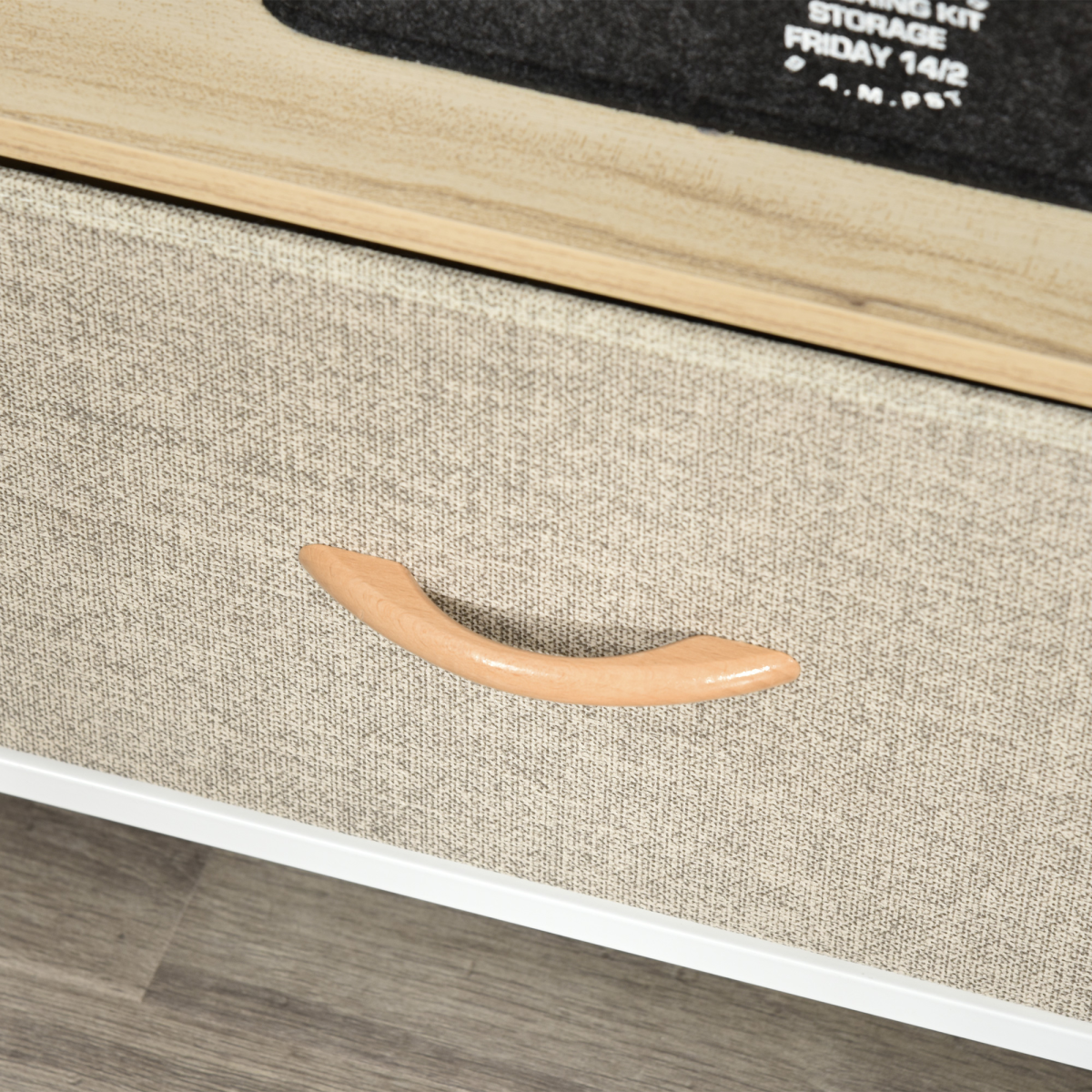 HOMCOM TV Cabinet, TV Console Unit with 2 Foldable Linen Drawers Maple Colour Unbranded