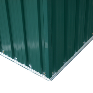 Pent Roofed Metal Shed Foundation Vent 260x133x200cm Sliding Door Green Outsunny