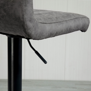 HOMCOM Barstools Set of 2 Adjustable Height Bar Chairs with Footrest, Grey Unbranded
